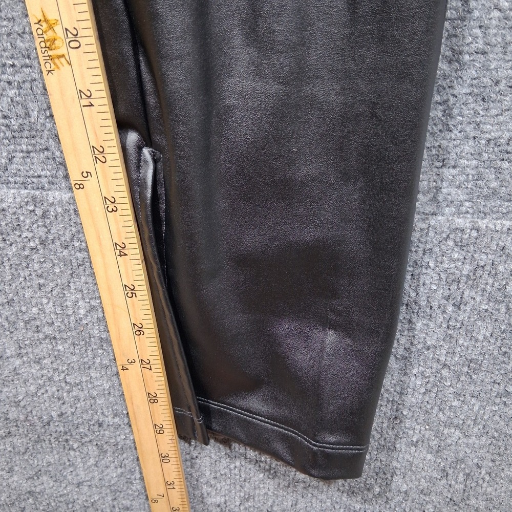 A New Day Pants Women's Size L Black Faux Leather Elastic Waist Open Inside Ankl - Picture 9 of 10